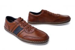 RIEKER B5257-25 brown, półbuty męskie. Brązowe półbuty na co dzień męskie Rieker, bez zapięcia. Za 359.90 zł.