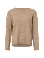ONLY sweter z dzianiny z domieszką wełny Kobiety beżowy|różowy, S. Brązowe swetry damskie Only, s, bez wzorów, z dzianiny, bez kołnierzyka, bez ramiączek, bez kaptura. Za 199.95 zł.