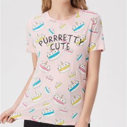 T-shirt z nadrukiem w koty - Różowy. T-shirty damskie marki Sinsay. Za 29.99 zł.