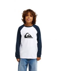 Koszulka dla Chłopcy EV COMP RAGLAN Niebieski. Niebieskie t-shirty dla chłopców Quiksilver, bez wzorów, z bawełny, bez ramiączek. Za 94.99 zł.