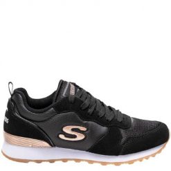 Buty do chodzenia damskie Skechers 111BLK. Czarne obuwie sportowe damskie Skechers, bez wzorów, z materiału, trekkingowe, Skechers Sport. Za 243.00 zł.