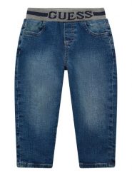 Guess Kids Spodnie materiałowe 180699 Niebieski Regular Fit. Niebieskie jeansy dla chłopców Guess Kids, z bawełny. Za 215.00 zł.