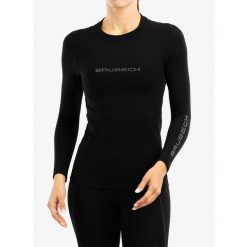 Bluza termoaktywna damska Brubeck 3D Run PRO LS Shirt. Czarne bluzy sportowe damskie Brubeck, bez wzorów, bez kaptura, do biegania. Za 172.99 zł.