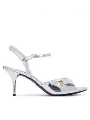 LOVE MOSCHINO Sandały JA16107G0OJE090B Srebrny. Szare sandały damskie Love Moschino, bez wzorów, ze skóry, bez obcasa, na szpilce, bez zapięcia. Za 939.99 zł.