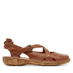 Sandały Josef Seibel. Brązowe sandały damskie Josef Seibel, bez wzorów, bez obcasa, na płaskiej podeszwie, bez zapięcia. Za 259.99 zł.