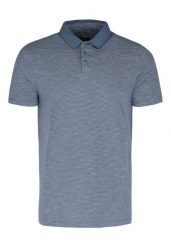 Koszulka polo w paski O-MANGO. Niebieskie koszulki polo męskie Volcano, na lato, m, bez wzorów, z bawełny, bez ramiączek. Za 99.99 zł.