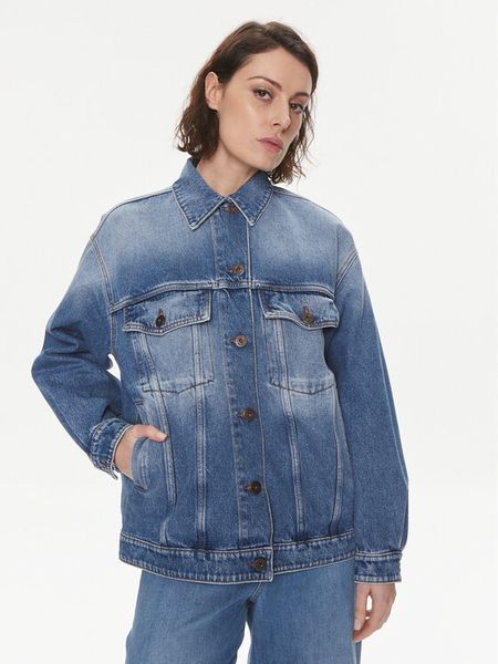 Weekend Max Mara Kurtka jeansowa Pio 2415041071 Niebieski Regular Fit. Niebieskie kurtki damskie Weekend Max Mara, bez wzorów, z bawełny, bez kaptura. Za 759.99 zł.