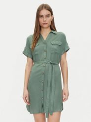 Vero Moda Sukienka koszulowa Bumpy 10325828 Zielony Loose Fit. Zielone sukienki damskie Vero Moda, s, bez wzorów, z wiskozy, bez kołnierzyka, bez ramiączek, koszulowe. Za 89.99 zł.