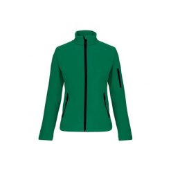 Kurtka damska Kariban Softshell. Zielone kurtki damskie KARIBAN, m, bez wzorów, z elastanu, bez kaptura. Za 246.00 zł.