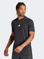 Adidas Koszulka techniczna Designed for Training IK9725 Czarny Slim Fit. Czarne koszulki sportowe męskie Adidas, m, bez wzorów, z syntetyku, bez kołnierzyka, bez ramiączek, na fitness i siłownię. Za 129.99 zł.