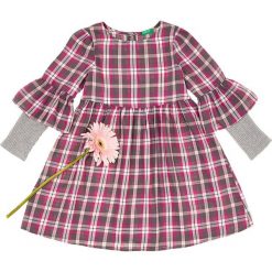Sukienka w kolorze różowo-szarym. Czerwone sukienki niemowlęce Benetton Kids, bez wzorów, bez ramiączek. W wyprzedaży za 62.95 zł.