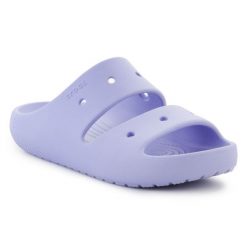 Klapki Crocs Classic Sandal V2 209403-5BN fioletowe. Fioletowe klapki damskie bez wzorów, klasyczne, bez obcasa. Za 255.44 zł.