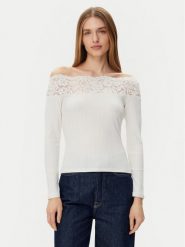 Morgan Bluzka 251-THEODOR Écru Slim Fit. Bluzki damskie Morgan, xs, bez wzorów, z bawełny, bez kołnierzyka, bez ramiączek. Za 179.99 zł.