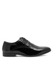 Lanetti Półbuty JOHNY-37S MI08 Czarny. Czarne eleganckie półbuty Lanetti, z tworzywa sztucznego, wizytowe, bez zapięcia. Za 129.99 zł.