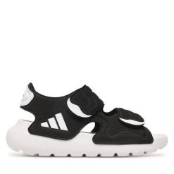 Sandały adidas. Czarne sandały chłopięce Adidas, bez zapięcia. Za 139.99 zł.