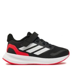 Sneakersy adidas. Czarne trampki i tenisówki chłopięce Adidas, bez wzorów, bez zapięcia. Za 149.99 zł.