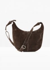 Torebka na ramię z zamszu. Szare torby na ramię damskie bonprix, bez wzorów, duże, bez dodatków. Za 149.99 zł.