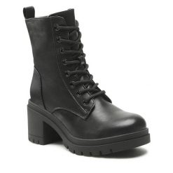 Trzewiki Jenny Fairy. Czarne botki damskie Jenny Fairy, bez obcasa, na słupku, bez zapięcia. Za 179.99 zł.