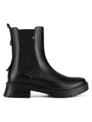 U.S. Polo Assn. Sztyblety MAGDA002W/DLE1 Czarny. Czarne botki damskie U.S. Polo Assn., ze skóry, bez obcasa, na płaskiej podeszwie, bez zapięcia. Za 379.99 zł.
