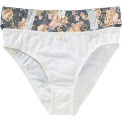 Figi (2 pary) bonprix z nadrukiem + biel wełny. Żółte figi damskie bonprix, z nadrukiem, z bawełny. Za 33.98 zł.