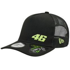 Czapka z daszkiem męska Repreve Flawless A-Frame Trucker VR46 Cap. Czarne czapki i kapelusze męskie New Era, bez wzorów, z poliesteru, sportowe. Za 149.99 zł.