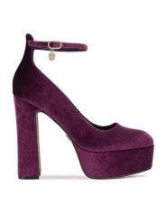 Nine West Czółenka WFA3040-1 Fioletowy. Fioletowe czółenka damskie Nine West, bez wzorów, z materiału, bez obcasa, bez zapięcia. Za 249.99 zł.