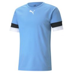 Koszulka męska Puma teamRISE Team. Czarne koszulki sportowe męskie Puma, m, bez wzorów, bez kołnierzyka, bez ramiączek, do piłki nożnej. Za 107.21 zł.