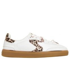 Buty sportowe damskie Skechers Hotshot Leopard Fame. Białe obuwie sportowe damskie Skechers, z aplikacjami, z gumy. Za 260.00 zł.