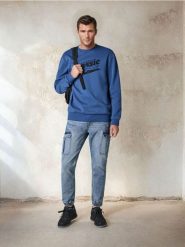 Jeansy jogger cargo - niebieski. Niebieskie jeansy męskie Sinsay. W wyprzedaży za 33.99 zł.