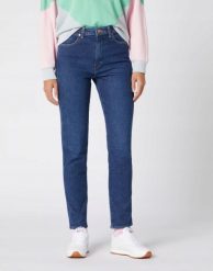 WRANGLER RETRO SKINNY DAMSKIE SPODNIE JEANSOWE JEANSY DEEP SEA W253WB12S 112128003. Niebieskie jeansy damskie Wrangler. Za 199.99 zł.