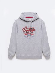 Bluza męska z kapturem z nadrukiem szara Luka 901. Szare bluzy męskie Big Star, l, bez wzorów, z dzianiny, z kapturem. Za 249.99 zł.