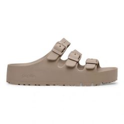 Birkenstock Florida III Flex Platform EVA Gray Taupe Klapki damskie. Szare klapki damskie Birkenstock, bez wzorów, klasyczne, bez obcasa, na platformie. Za 229.99 zł.