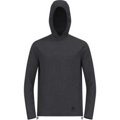 Bluza z kapturem do biegania męska Odlo Active 365 knit hoody. Szare bluzy męskie Odlo, l, bez wzorów, z bawełny, z kapturem. Za 419.60 zł.
