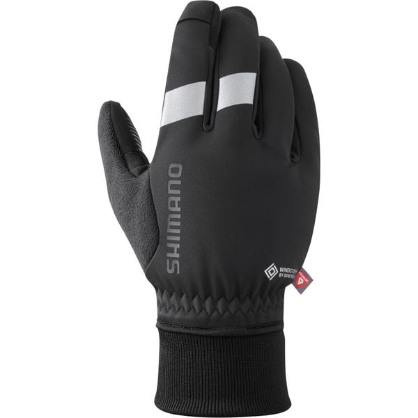 Rękawiczki kolarskie WINDSTOPPER Primaloft, czarne. Czarne buty sportowe męskie Shimano, bez wzorów, sportowe. Za 329.90 zł.