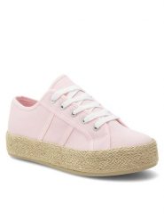 DeeZee Espadryle WSS21067-01 Różowy. Czerwone espadryle damskie DeeZee, bez wzorów, z materiału, bez obcasa, bez zapięcia. Za 69.99 zł.