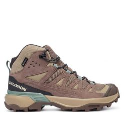 Trekkingi Salomon. Brązowe obuwie sportowe damskie Salomon, trekkingowe. Za 709.99 zł.