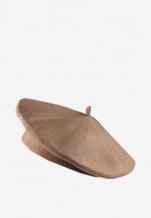 Ciemnobeżowy Klasyczny Beret z Antenką z Bawełną i Kaszmirem Emidora. Brązowe czapki i kapelusze damskie Renee, bez wzorów, z bawełny, eleganckie. Za 34.99 zł.