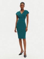 Rinascimento Sukienka koktajlowa CFC0122760003 Zielony Regular Fit. Zielone sukienki damskie Rinascimento, s, bez wzorów, z syntetyku, wizytowe, bez kołnierzyka, bez ramiączek. Za 269.99 zł.