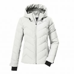 Damska kurtka pikowana Killtec KSW 31. Białe kurtki snowboardowe damskie KILLTEC, bez wzorów, z puchu, bez kaptura, narciarskie. Za 724.00 zł.