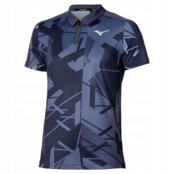 Koszulka sportowa Mizuno Daybreakers Shadow SS Polo. Niebieskie koszulki polo męskie Mizuno, s, bez wzorów, z materiału, bez kołnierzyka, bez ramiączek, do biegania. Za 160.30 zł.