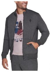 Bluza dresowa sportowa męska The Hoodless Hoodie. Szare bluzy męskie Skechers, m, bez wzorów, z bawełny, bez kaptura, trekkingowe. Za 269.99 zł.