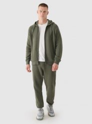 4F Spodnie dresowe joggery męskie - khaki S. Brązowe spodnie sportowe męskie 4f, l, bez wzorów, z bawełny. W wyprzedaży za 79.99 zł.