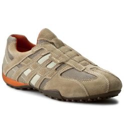 Półbuty Geox. Brązowe półbuty na co dzień męskie Geox, bez zapięcia. Za 319.99 zł.