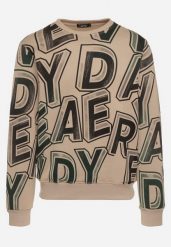 Ciemnobeżowa Bluza z Polarem i Bawełną Zakończona Ściągaczami Yolaria. Brązowe bluzy męskie Born2be, l, bez wzorów, z bawełny, bez kaptura. Za 59.99 zł.