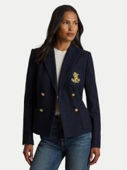 Polo Ralph Lauren Marynarka 200P14021002 Granatowy Regular Fit. Niebieskie żakiety damskie Polo Ralph Lauren, bez wzorów, z bawełny. Za 1,599.00 zł.