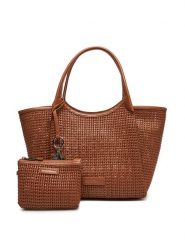 Emporio Armani Torebka EW001009 AF14309 U6164 Brązowy. Brązowe torebki do ręki damskie Emporio Armani, bez wzorów, ze skóry, bez dodatków. Za 989.99 zł.