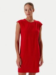 Tatuum Sukienka codzienna Zimona T2508.205 Czerwony Relaxed Fit. Czerwone sukienki damskie Tatuum, na co dzień, bez wzorów, z syntetyku, bez kołnierzyka, bez ramiączek, proste. Za 319.99 zł.