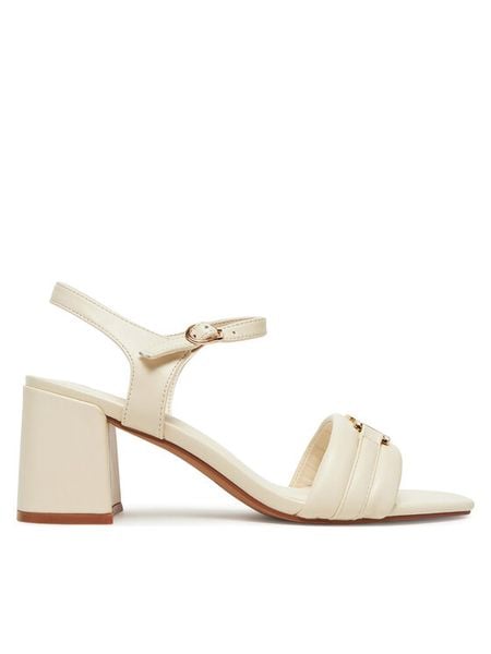 MEXX Sandały R24SS944932a Écru. Sandały damskie Mexx, bez wzorów, z materiału, bez obcasa, na słupku, bez zapięcia. Za 135.99 zł.