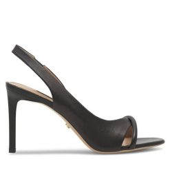 Sandały GINO ROSSI. Czarne sandały damskie Gino Rossi, bez wzorów, bez obcasa, na szpilce, bez zapięcia. Za 259.99 zł.