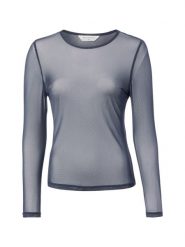 Msch Copenhagen koszulka z siateczki z długim rękawem Kobiety Sztuczne włókno szary, S/M. Szare t-shirty damskie MSCH Copenhagen, m, bez wzorów, z włókna, eleganckie, bez kołnierzyka. Za 199.95 zł.